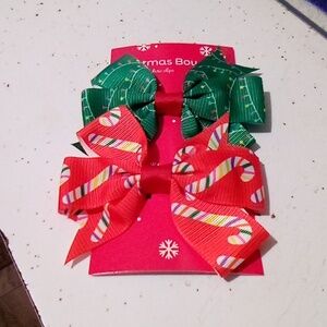 2-PC Christmas Bows (Red & Green)